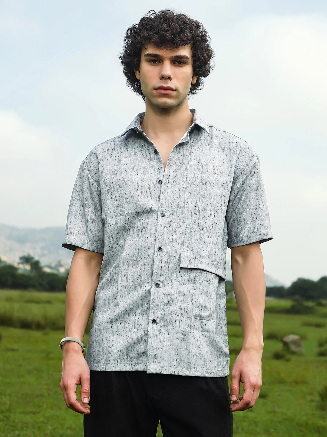 Speckled Flap Oversized Shirt - Image 2