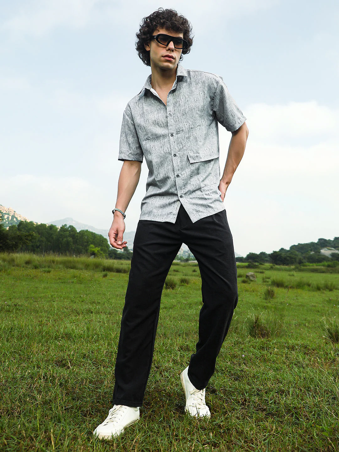 Speckled Flap Oversized Shirt - Image 6