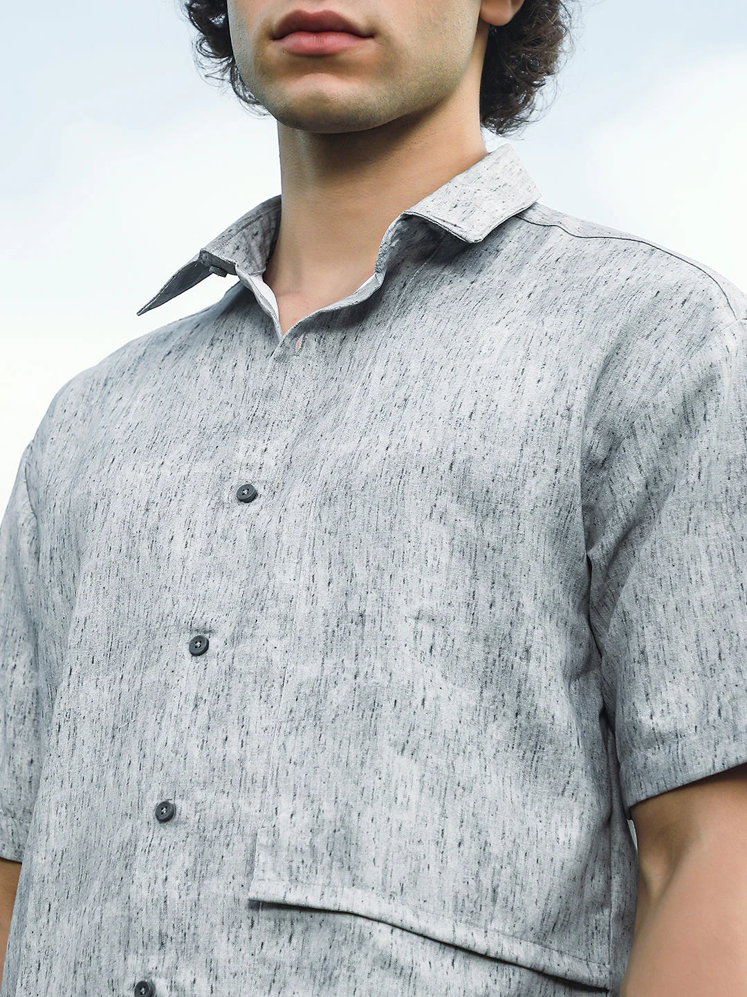 Speckled Flap Oversized Shirt - Image 7