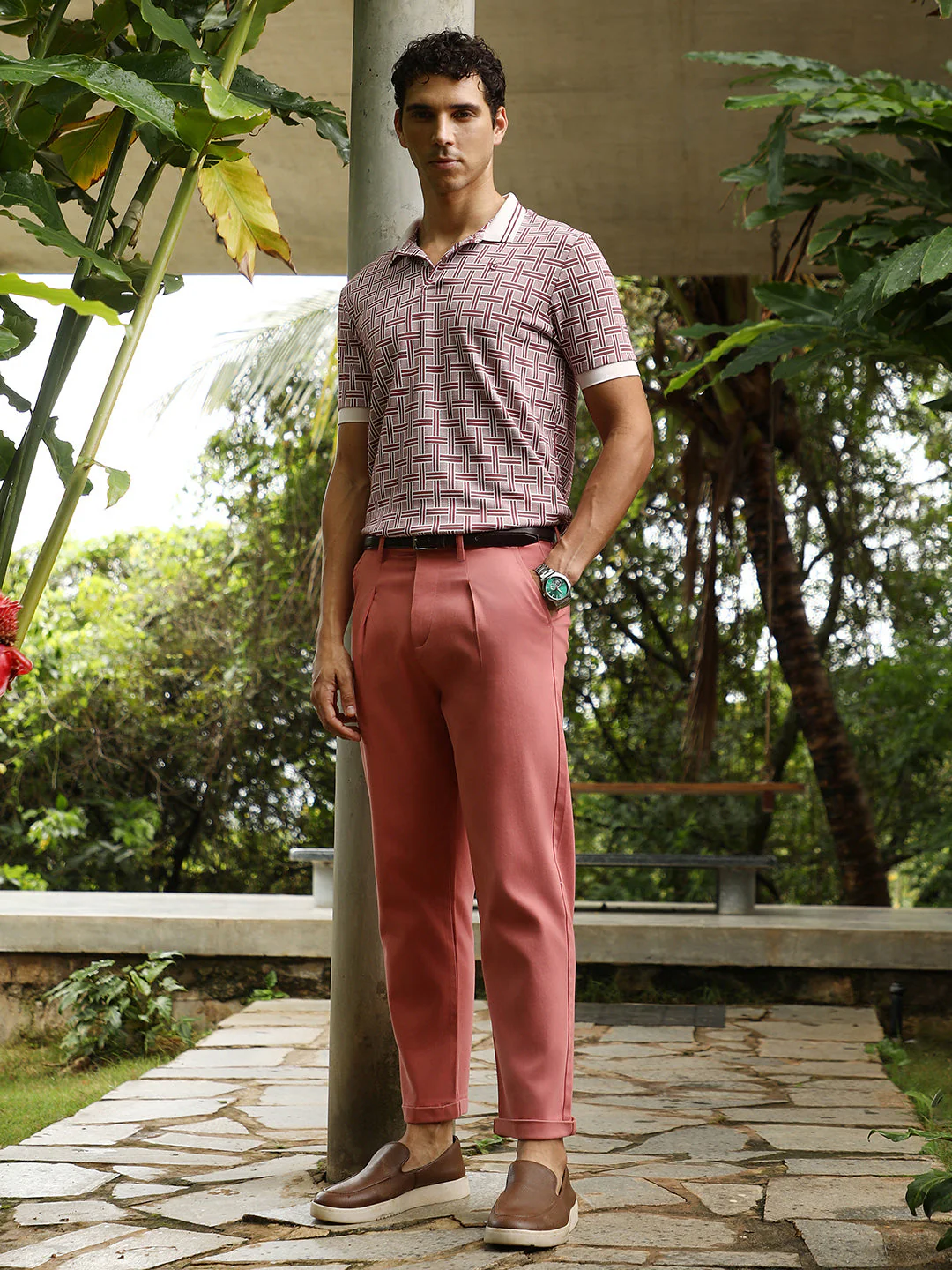 Pleated-Cuffed Tailored Trousers - Image 5