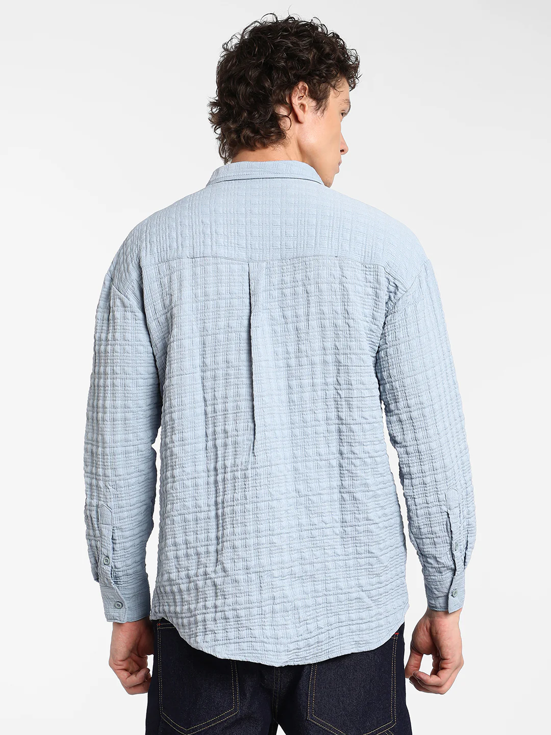 Box-Textured Oversized Shirt - Image 11