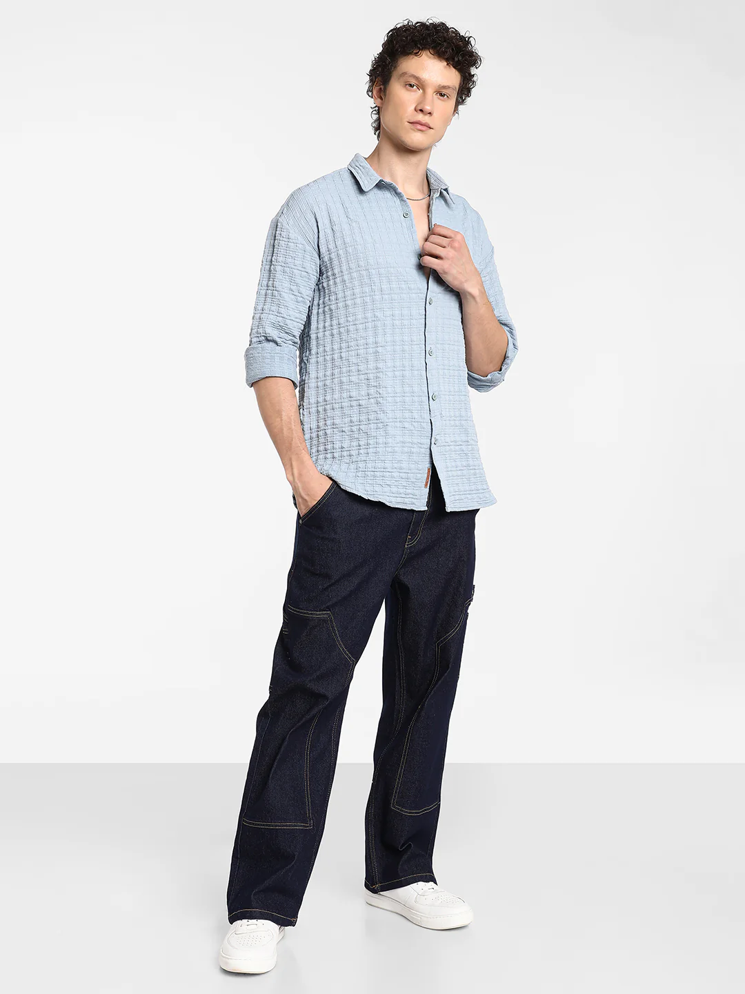 Box-Textured Oversized Shirt - Image 12