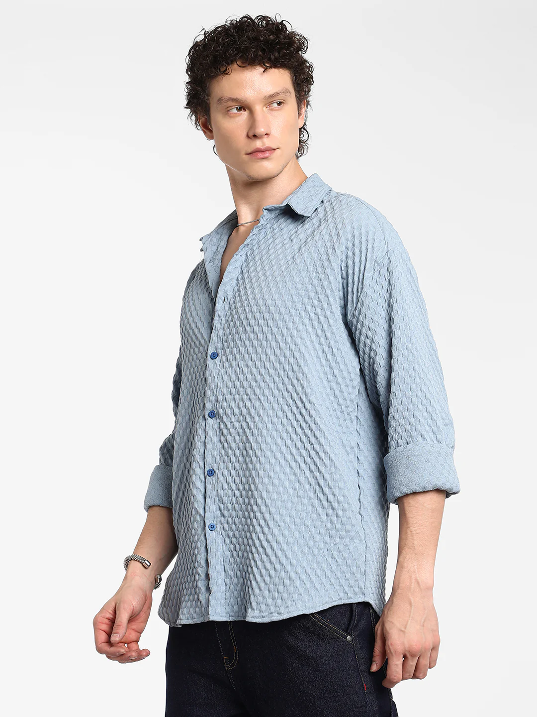 Cubic-Textured Oversized Shirt - Image 10