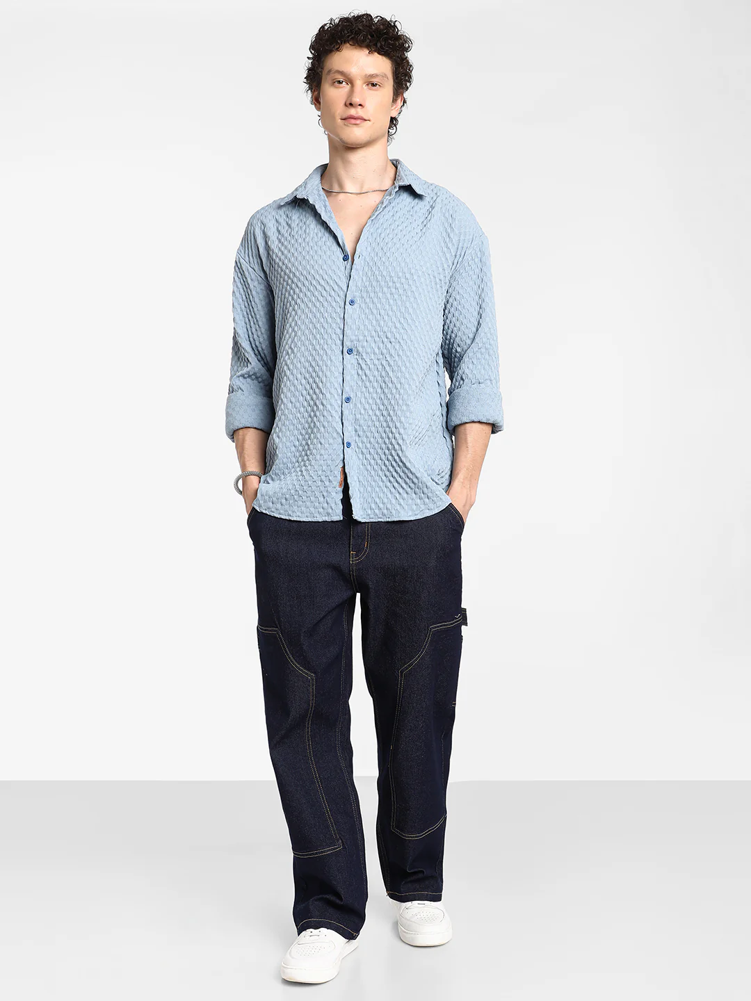 Cubic-Textured Oversized Shirt - Image 12