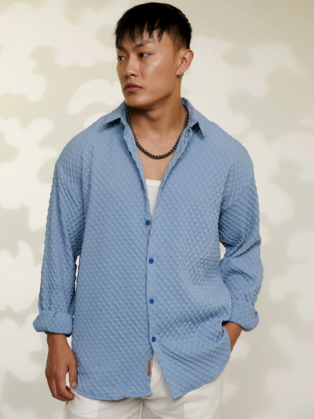 Cubic-Textured Oversized Shirt - Image 2