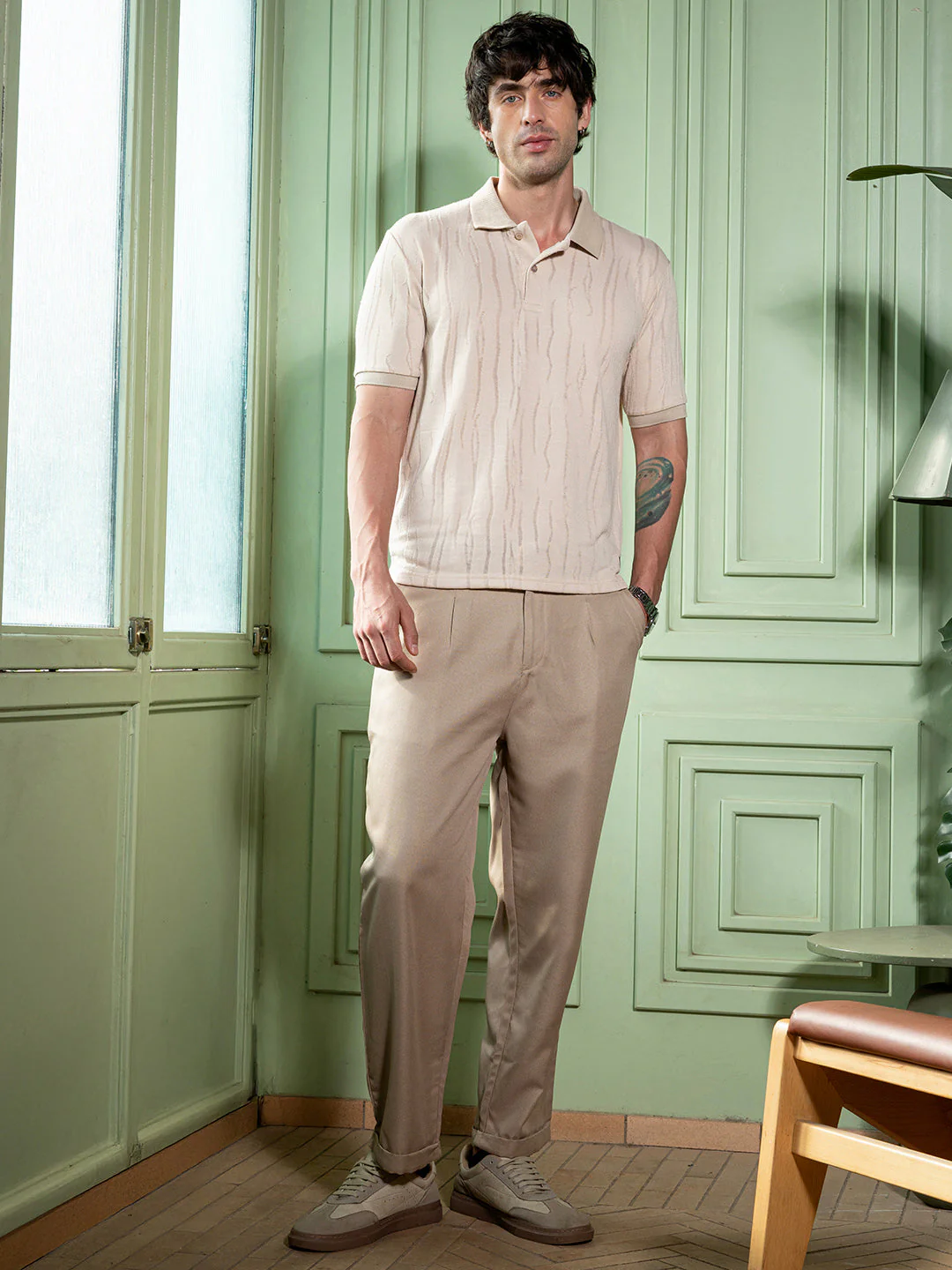 Crevice-Jacquard Polo T-Shirt - Image 5