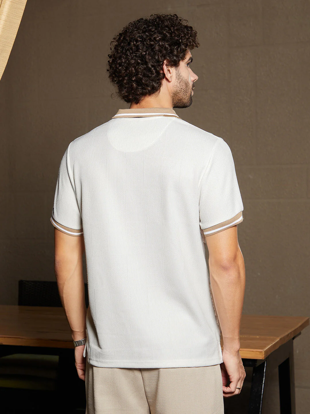 Cuboid-Stripe Polo T-Shirt - Image 4