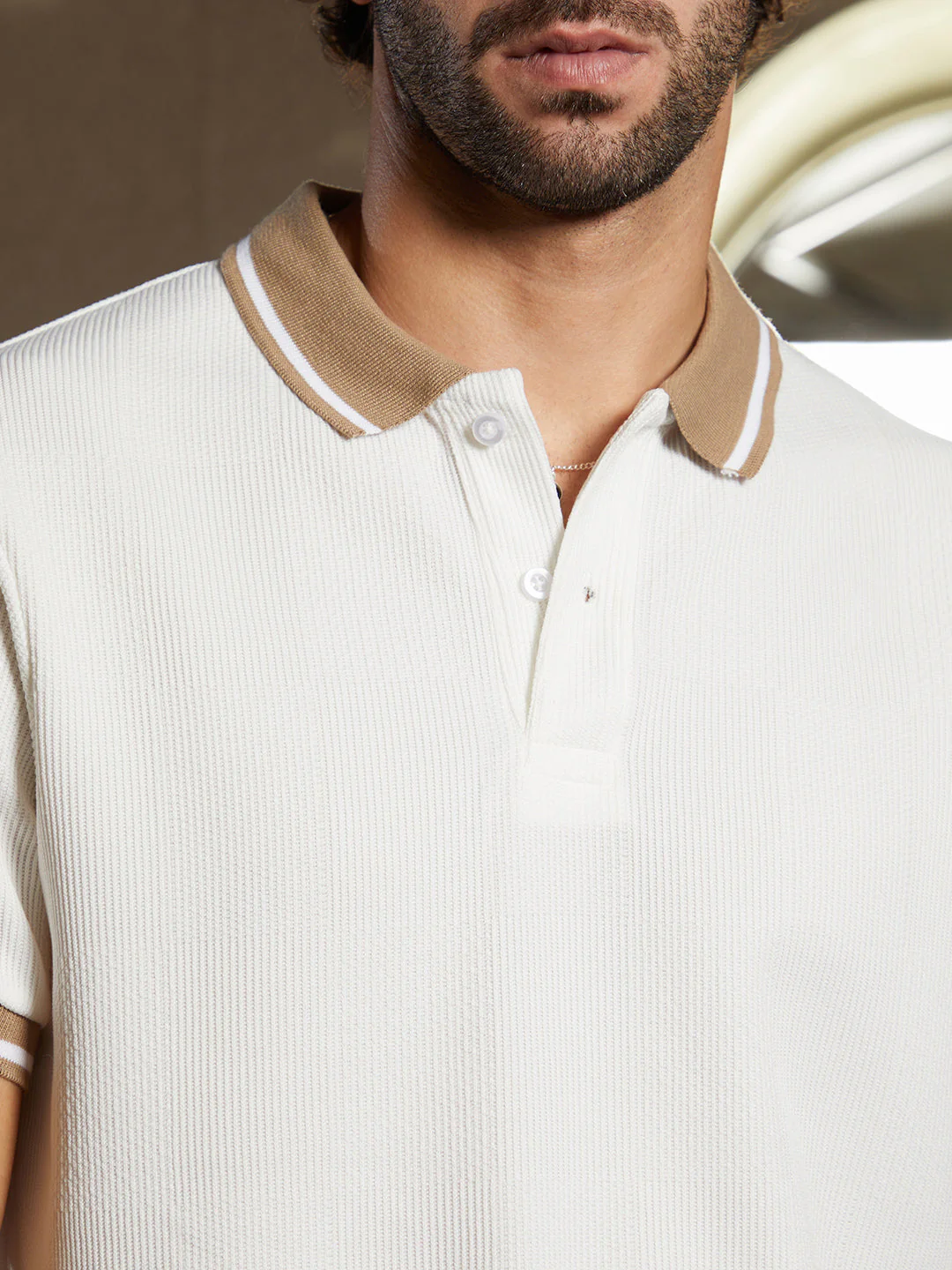 Cuboid-Stripe Polo T-Shirt - Image 7