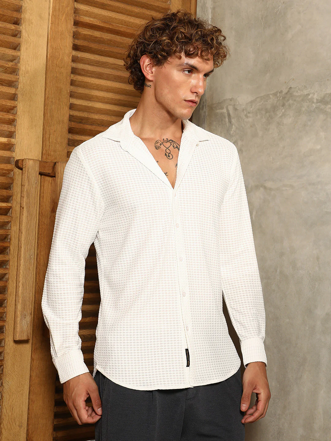 Hive-Weave Textured Shirt - Image 3