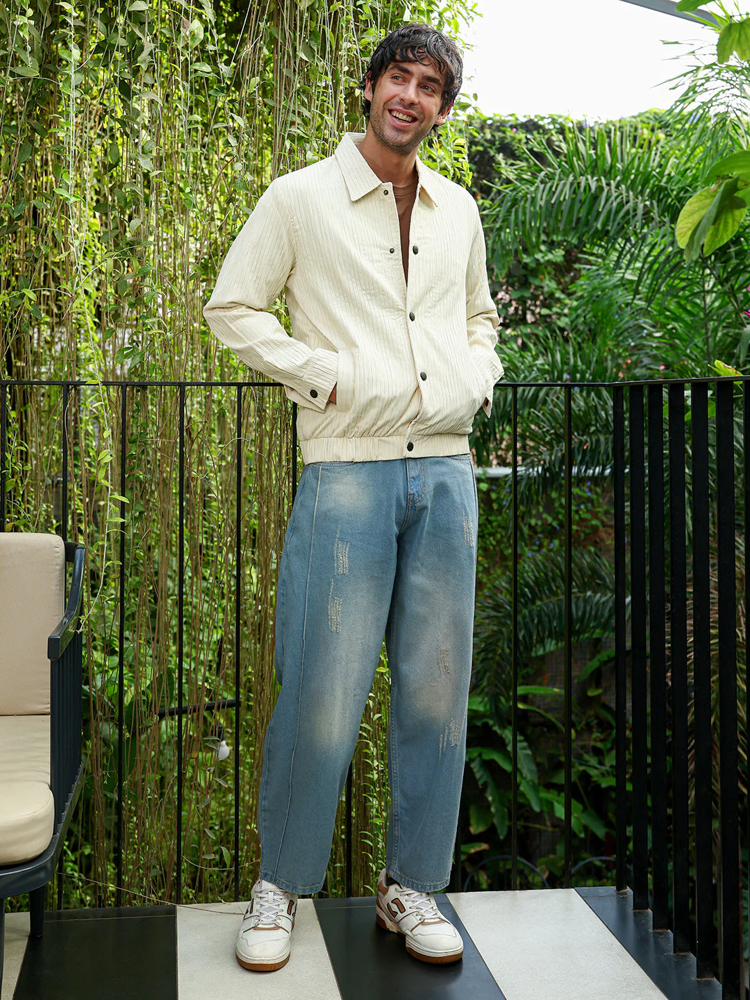 Lined-Tactile Bomber Jacket - Image 6