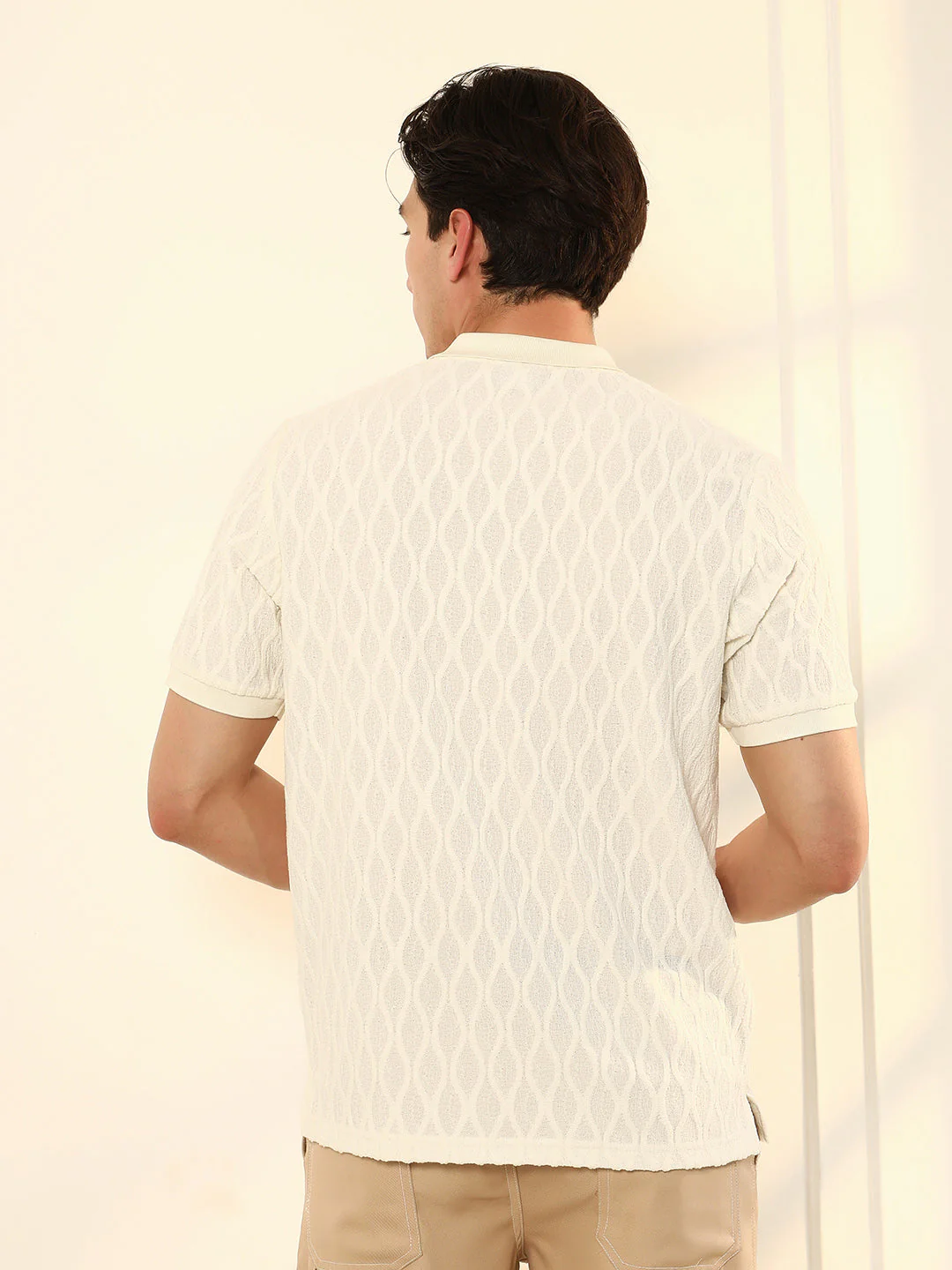 Marquise-Tactile Knit Polo T-Shirt - Image 4