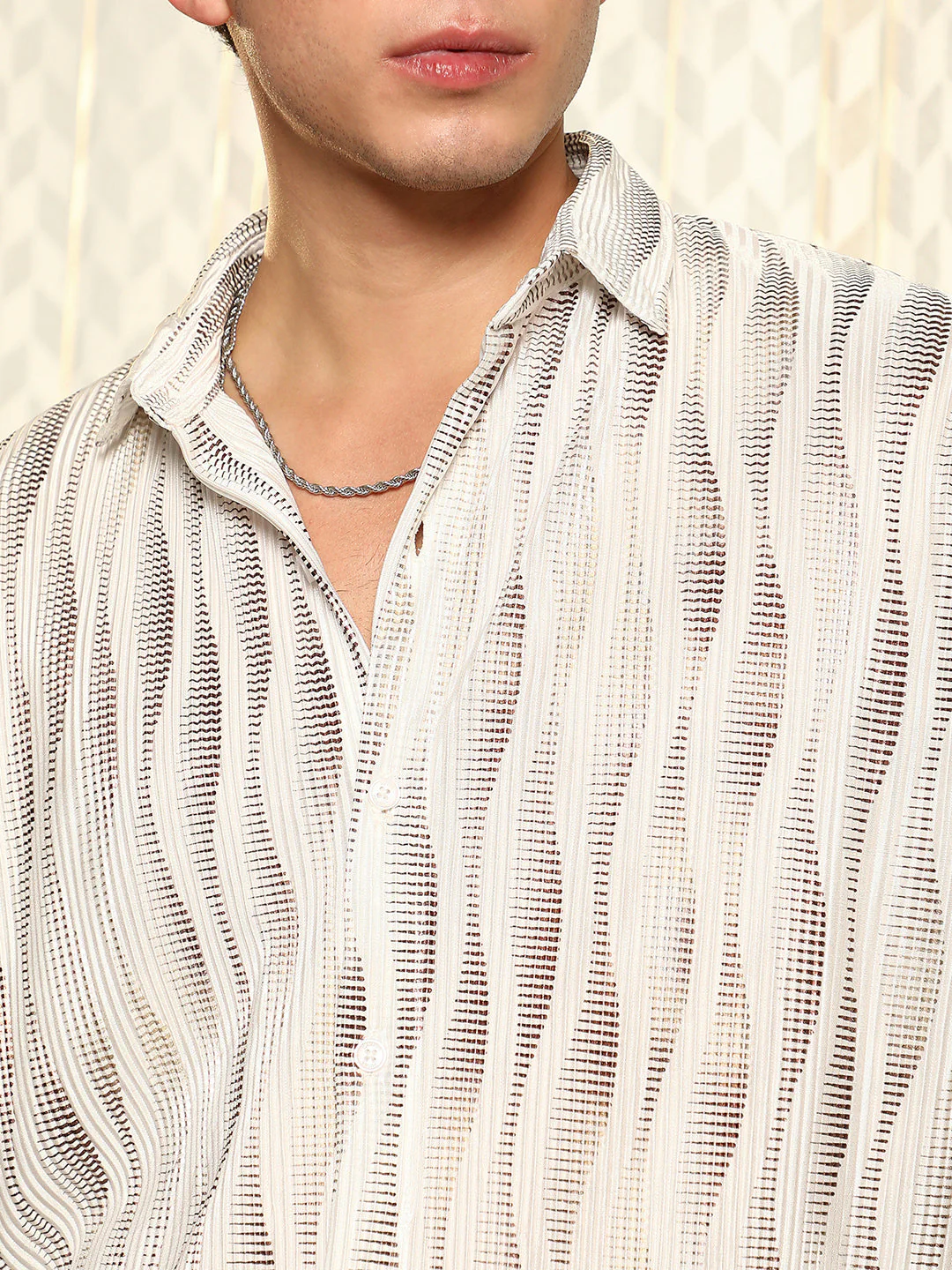Metallic-Gradient Pleated Shirt - Image 7