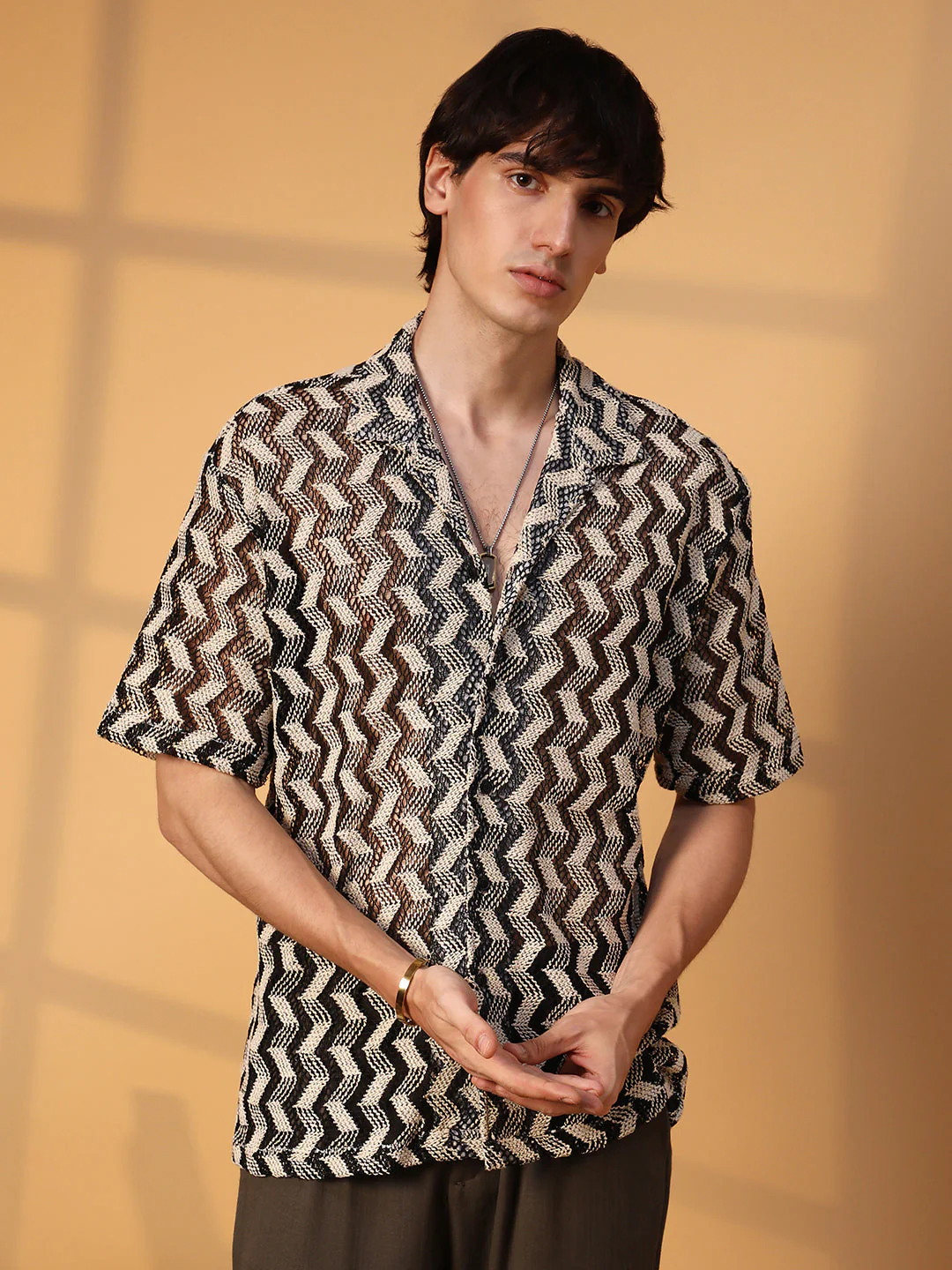 Chevron Knit Oversized Shirt - Image 2