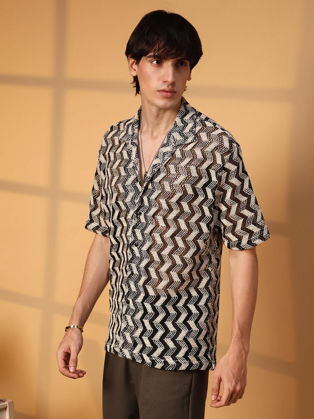 Chevron Knit Oversized Shirt - Image 3