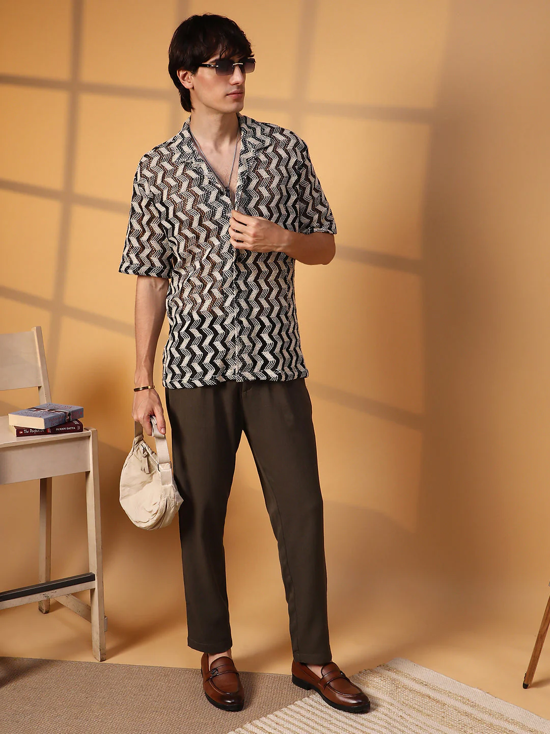 Chevron Knit Oversized Shirt - Image 6