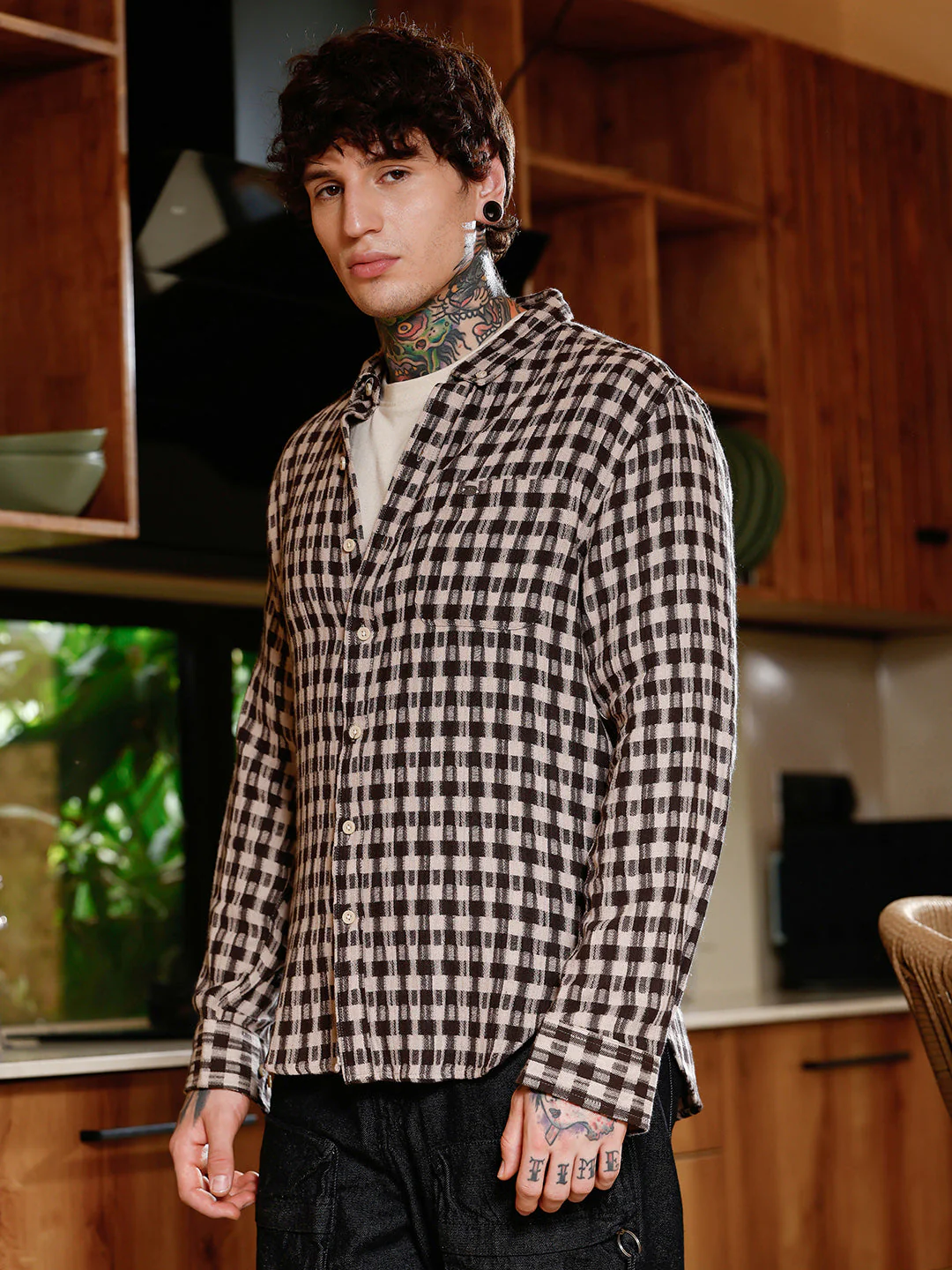 Hazy-Geometric Jacquard Shirt - Image 3