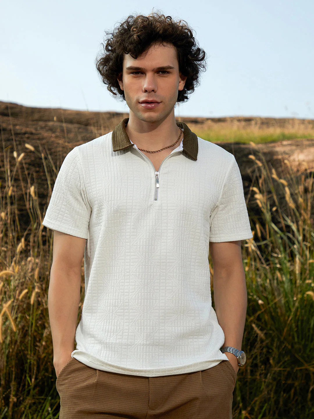 Oblique-Block Polo T-Shirt - Image 2