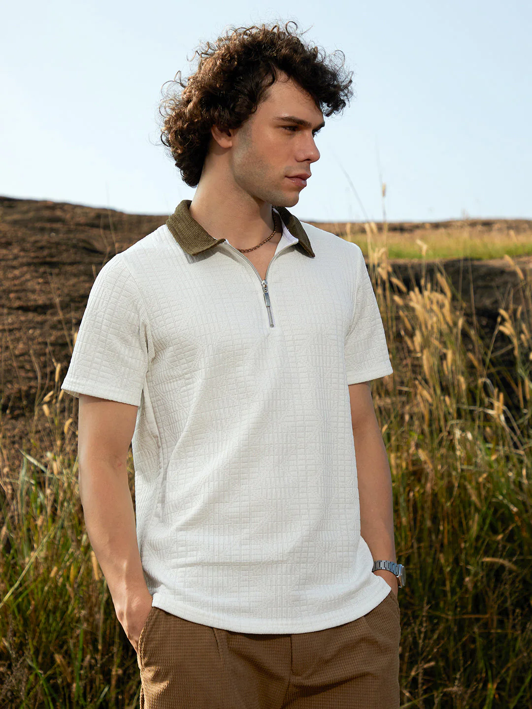 Oblique-Block Polo T-Shirt - Image 3
