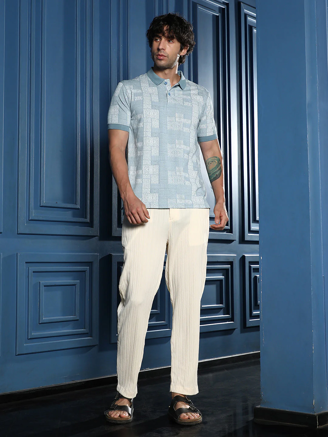Pin-Tactile Chino Trousers - Image 5