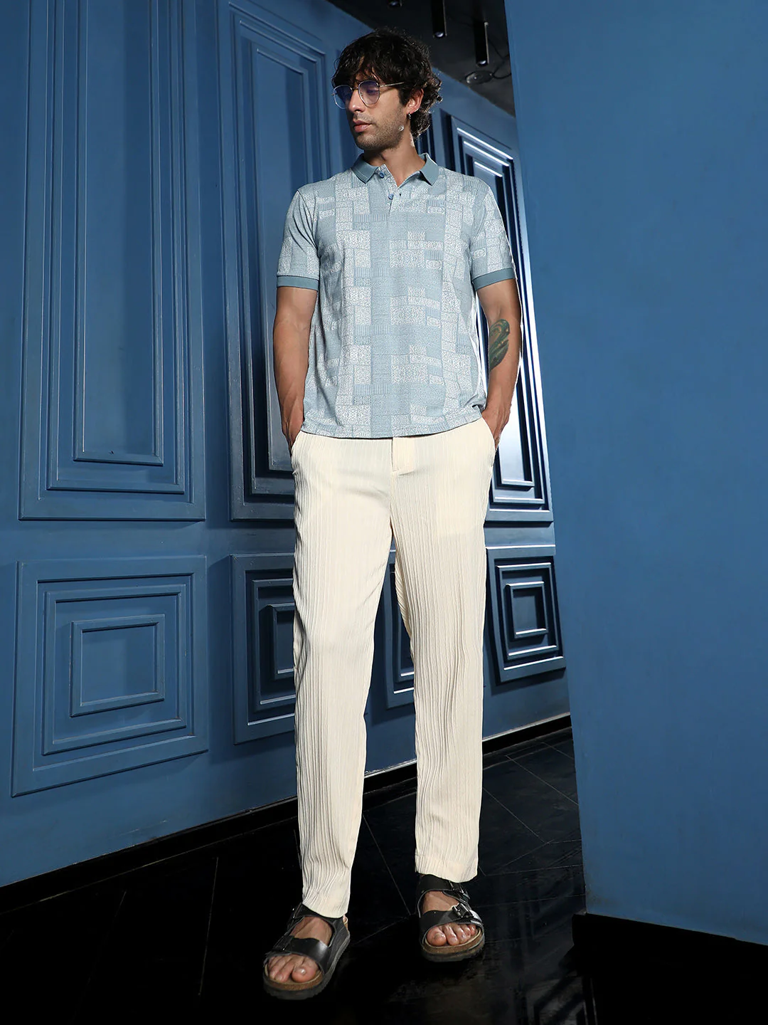 Pin-Tactile Chino Trousers - Image 6