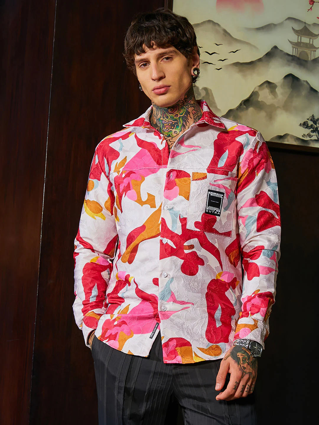 Floral-Tactile Relaxed Shirt - Image 2