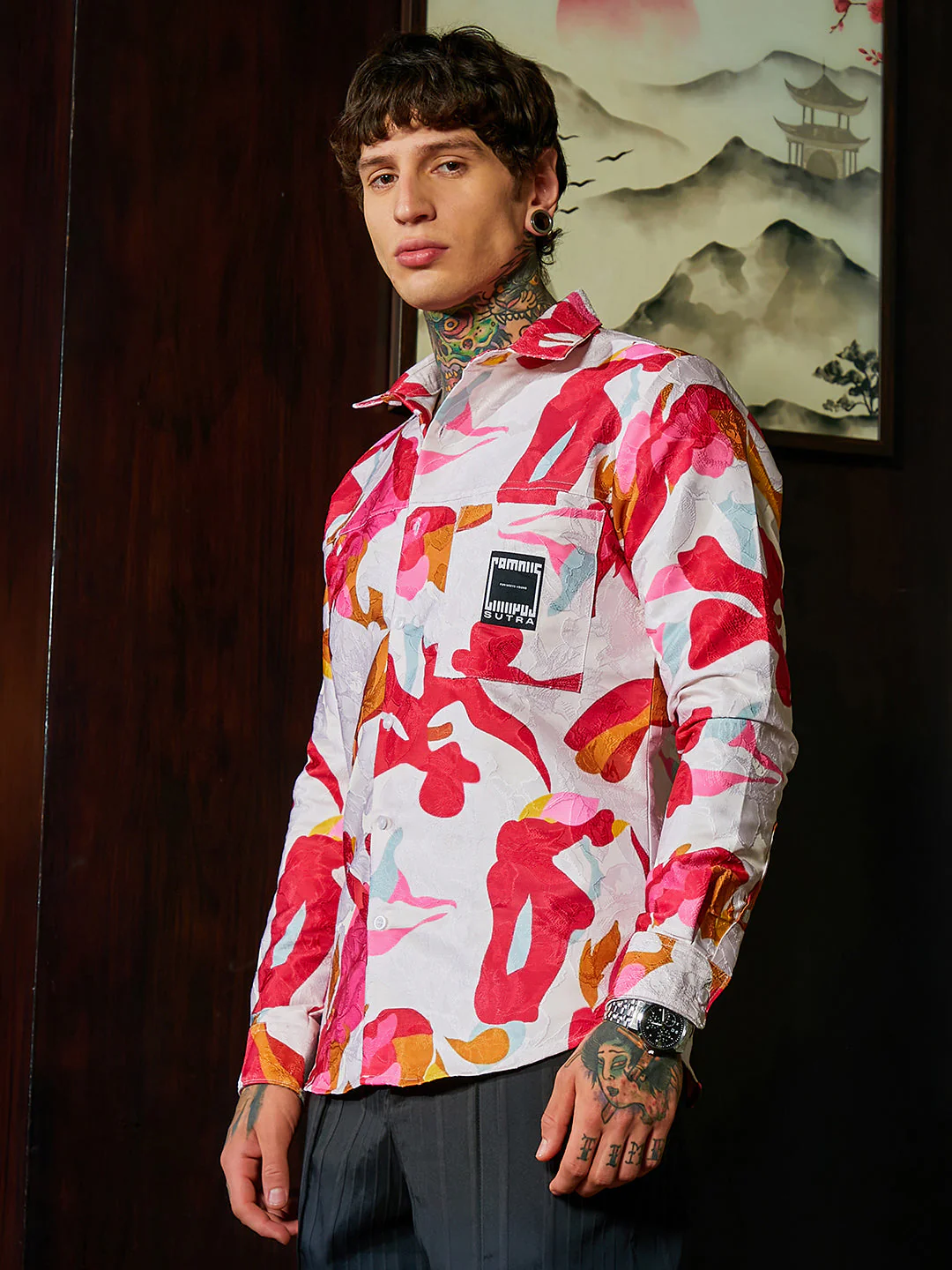Floral-Tactile Relaxed Shirt - Image 3