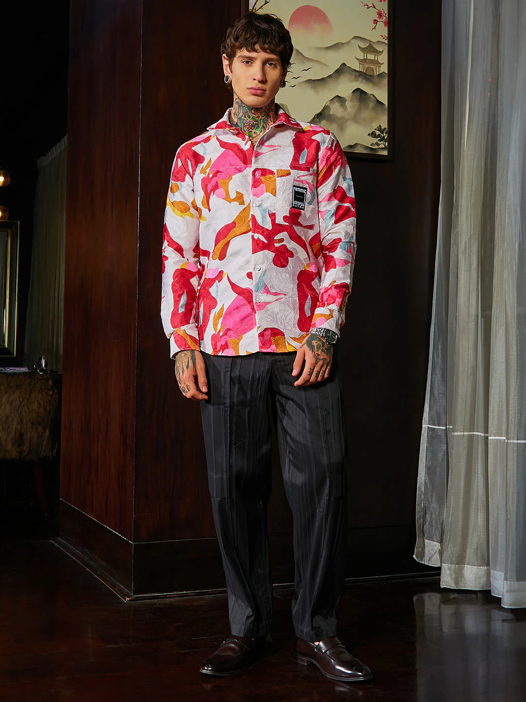 Floral-Tactile Relaxed Shirt - Image 5