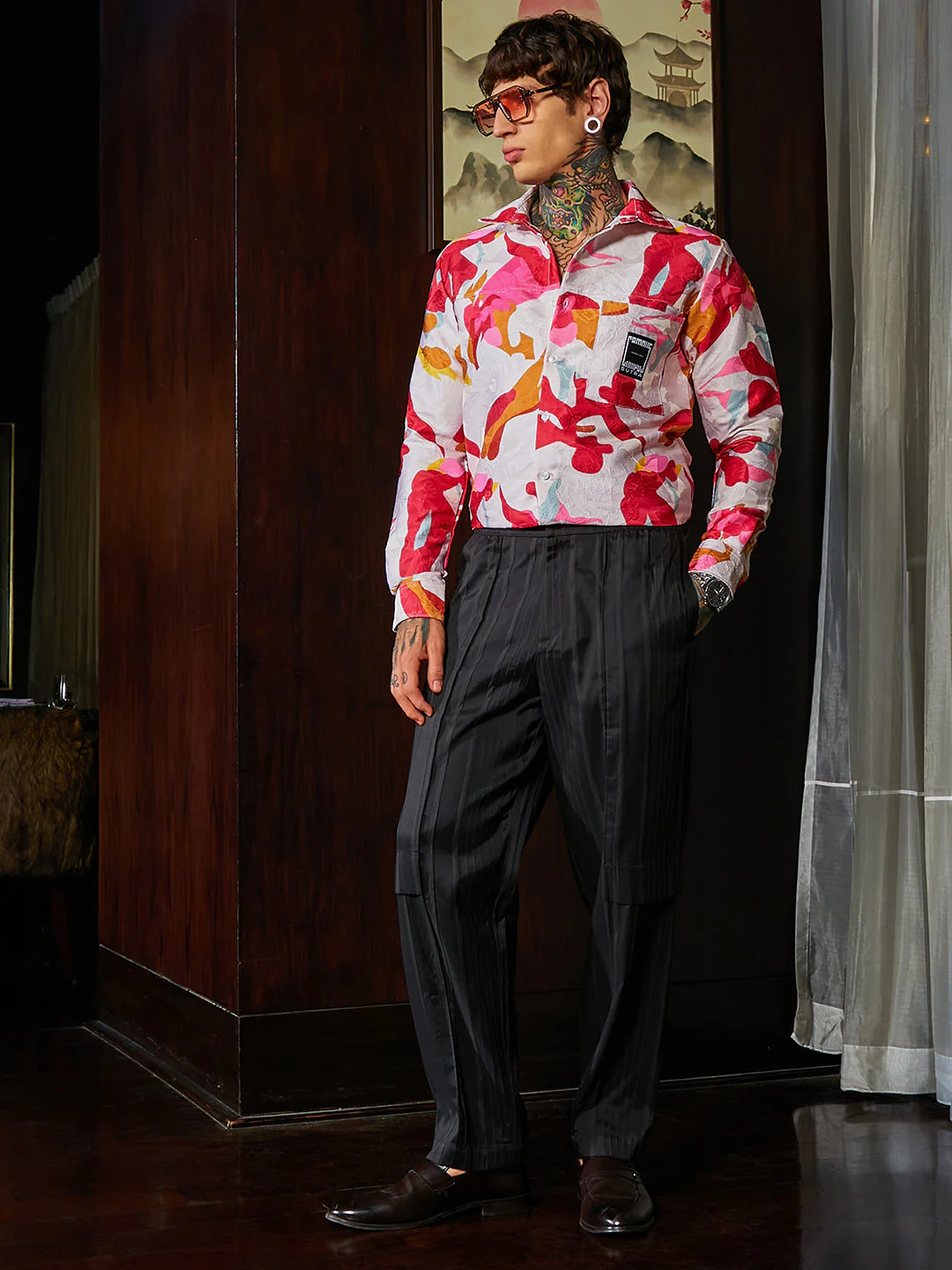 Floral-Tactile Relaxed Shirt - Image 6