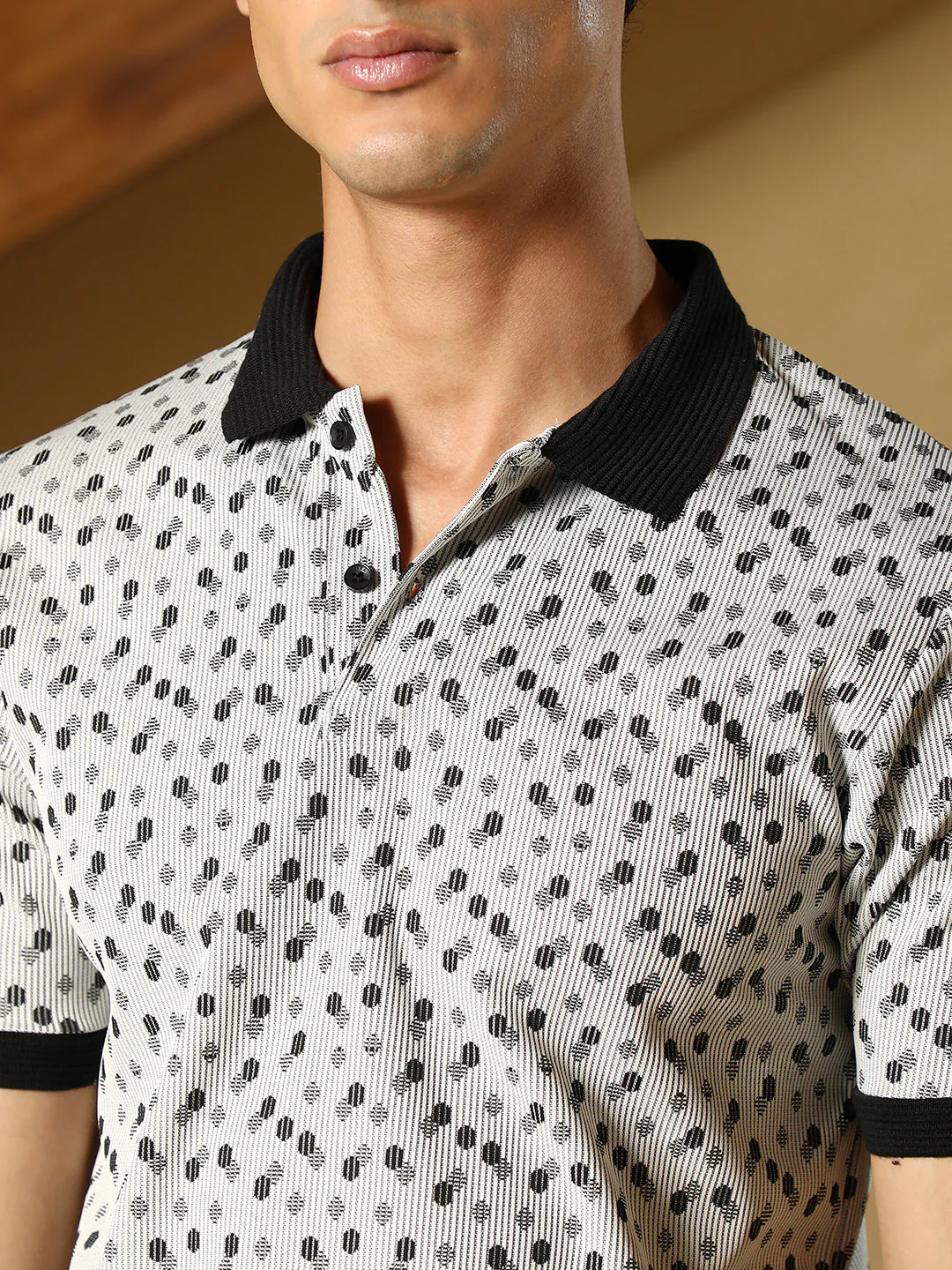 Shadowed-Polka Polo T-Shirt - Image 7