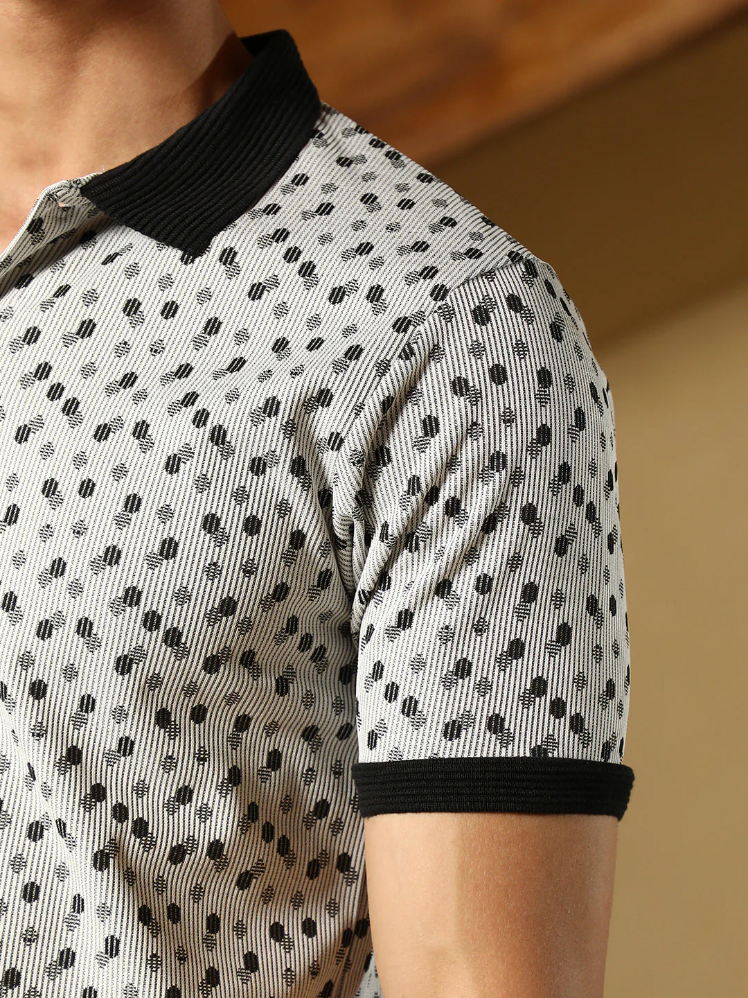 Shadowed-Polka Polo T-Shirt - Image 8