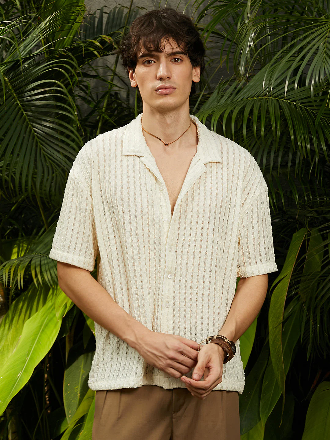 Striped Knit Oversized Shirt - Image 2