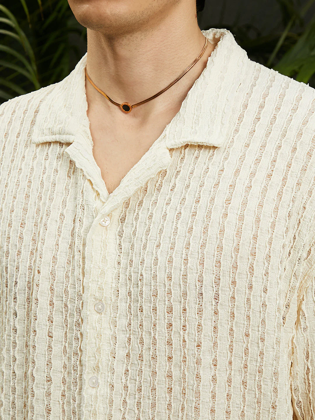 Striped Knit Oversized Shirt - Image 7