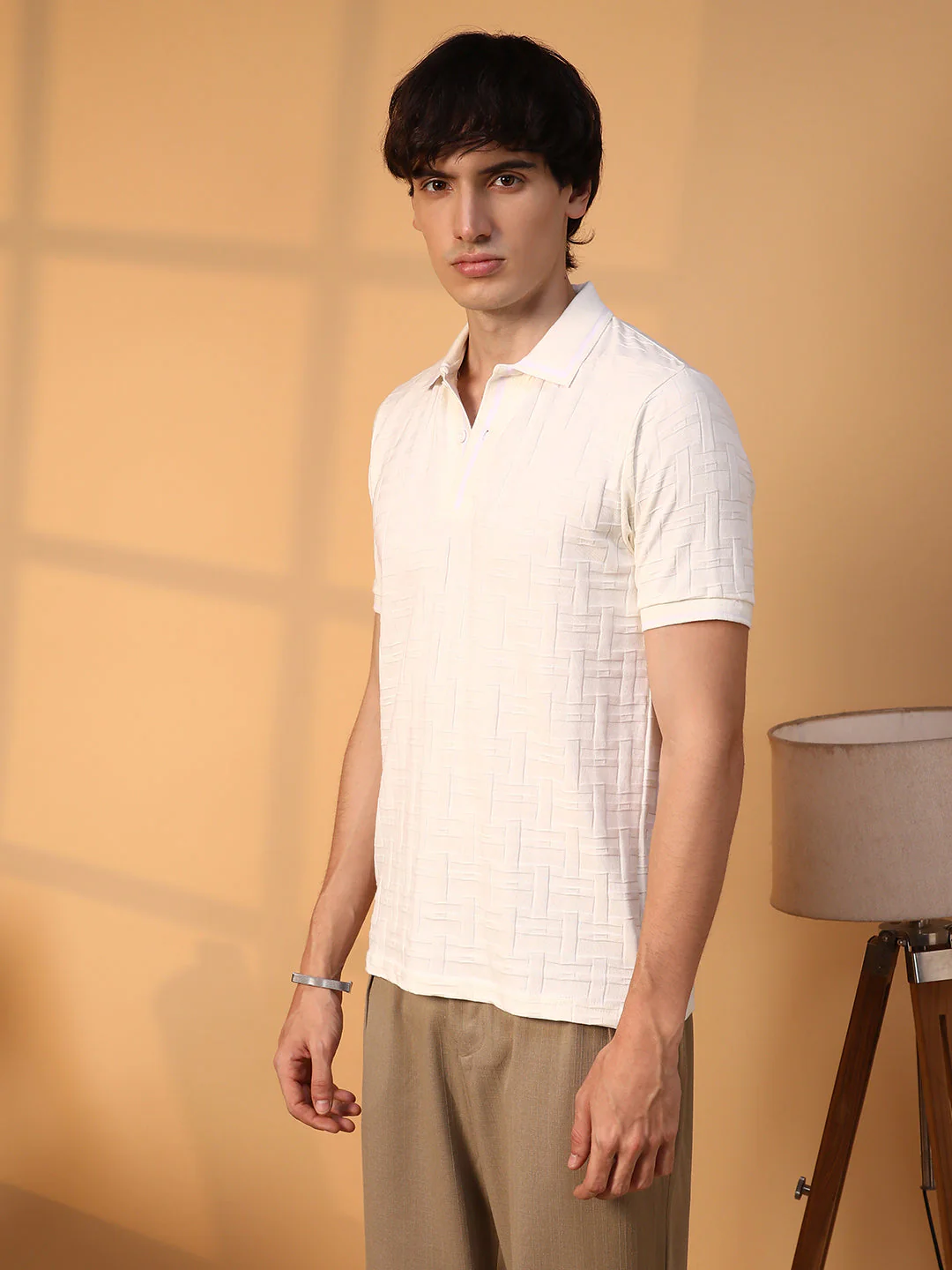 Weave-Textured Polo T-Shirt - Image 4