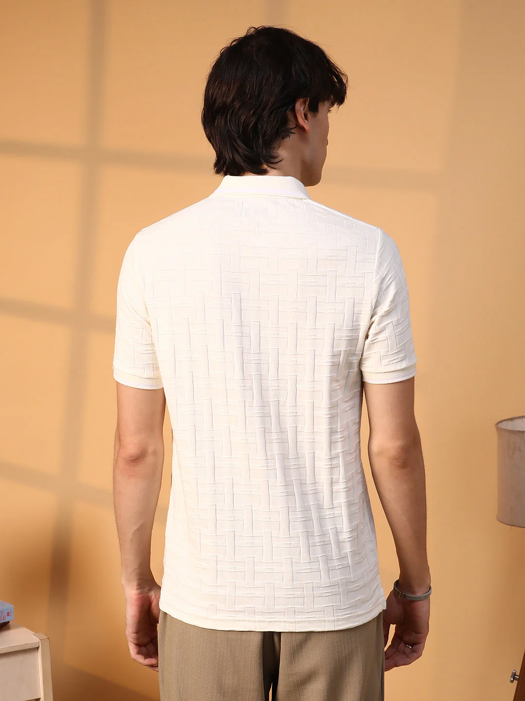 Weave-Textured Polo T-Shirt - Image 5