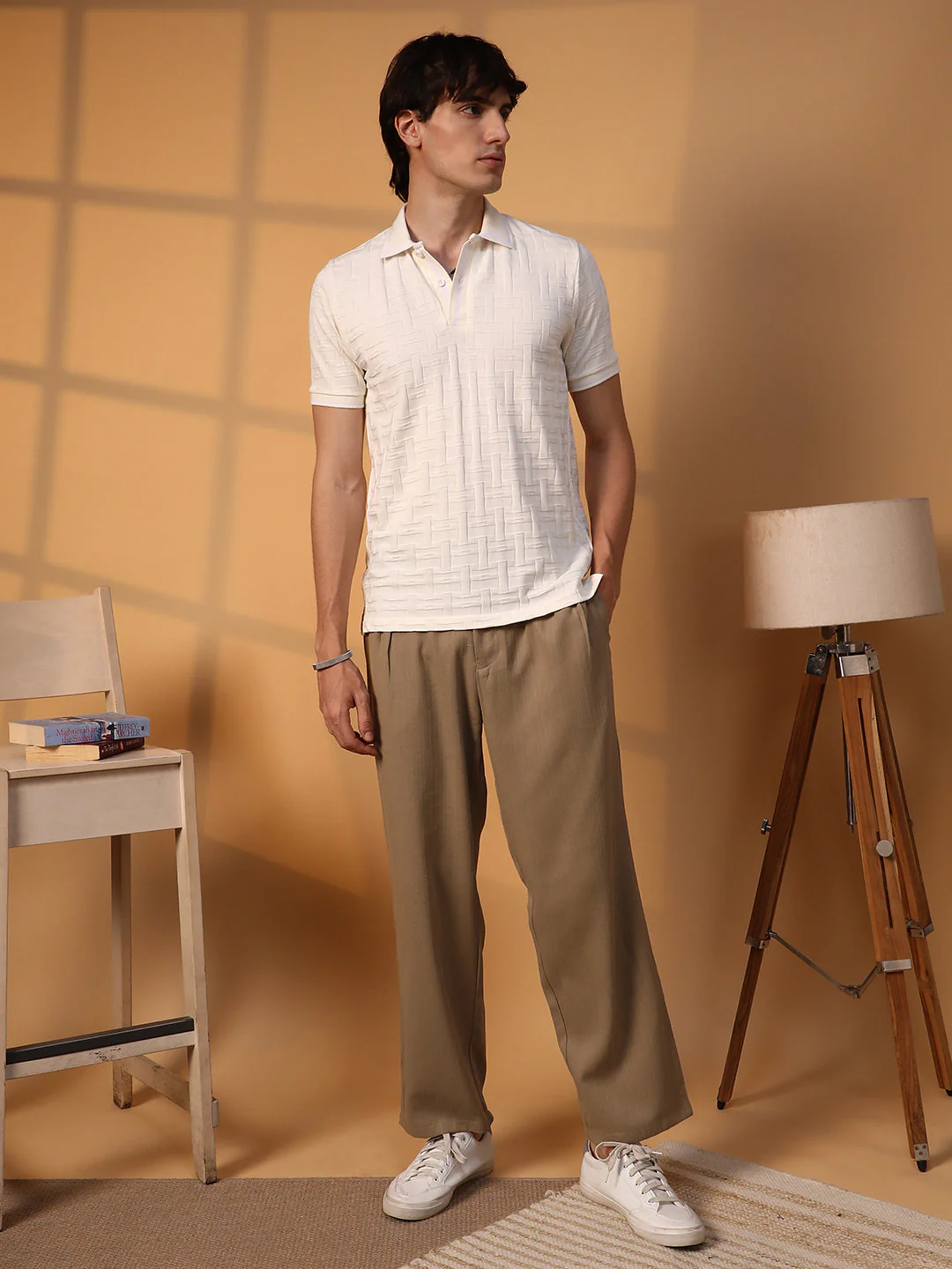 Weave-Textured Polo T-Shirt - Image 6