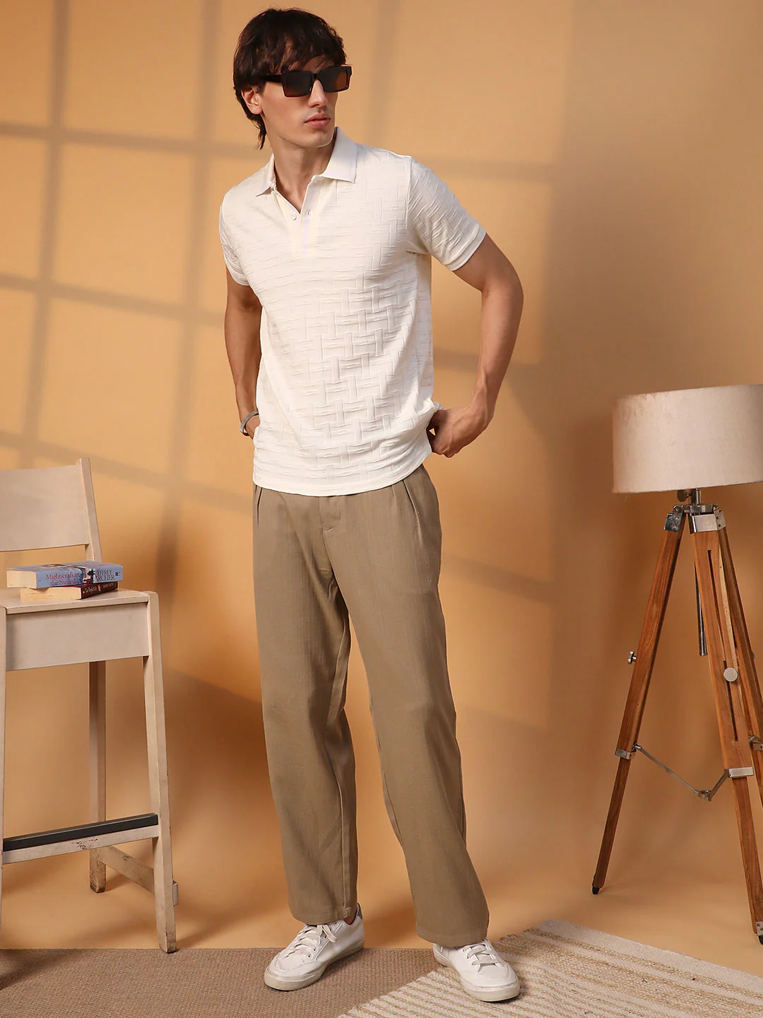 Weave-Textured Polo T-Shirt - Image 7