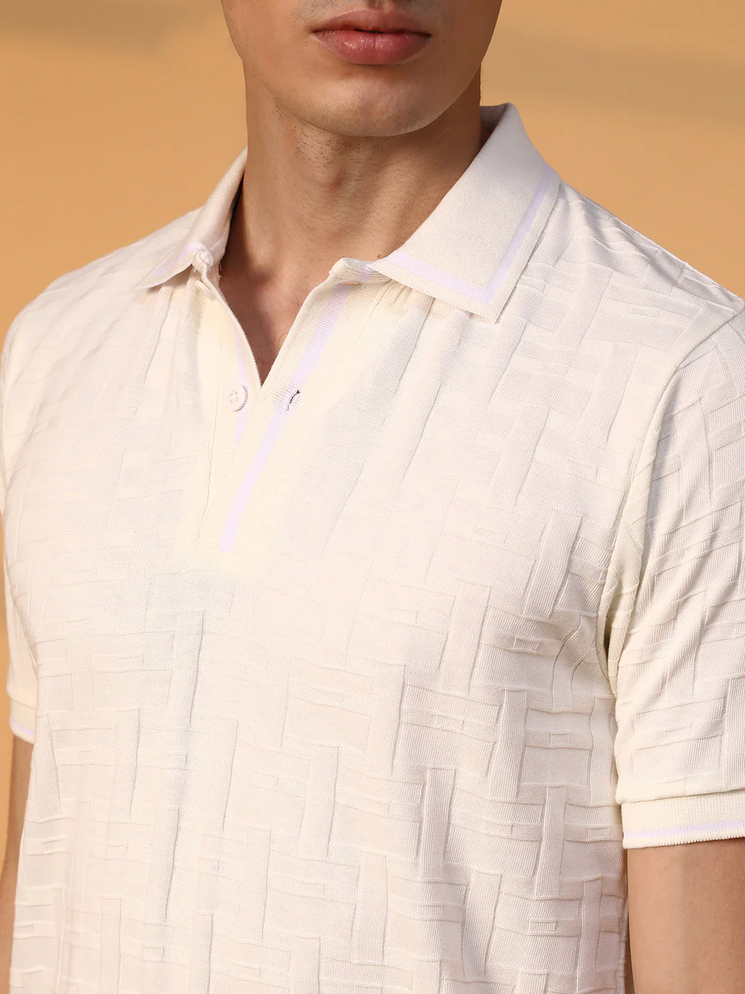Weave-Textured Polo T-Shirt - Image 8