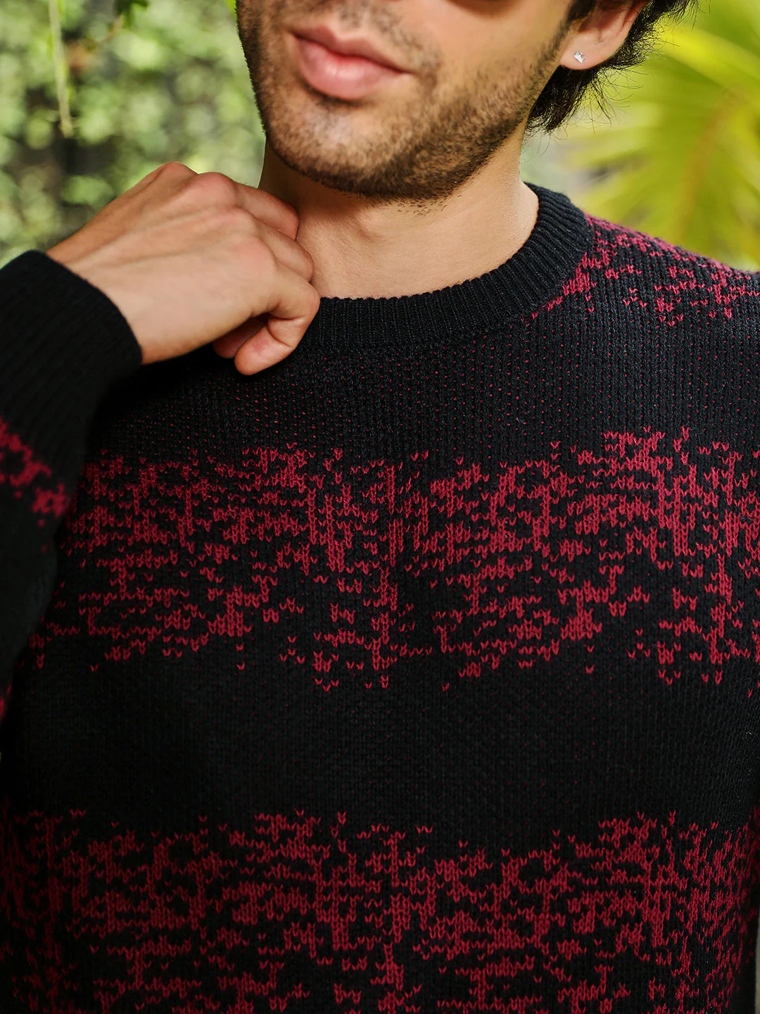 Ditsy-Panel Pullover Sweater - Image 7