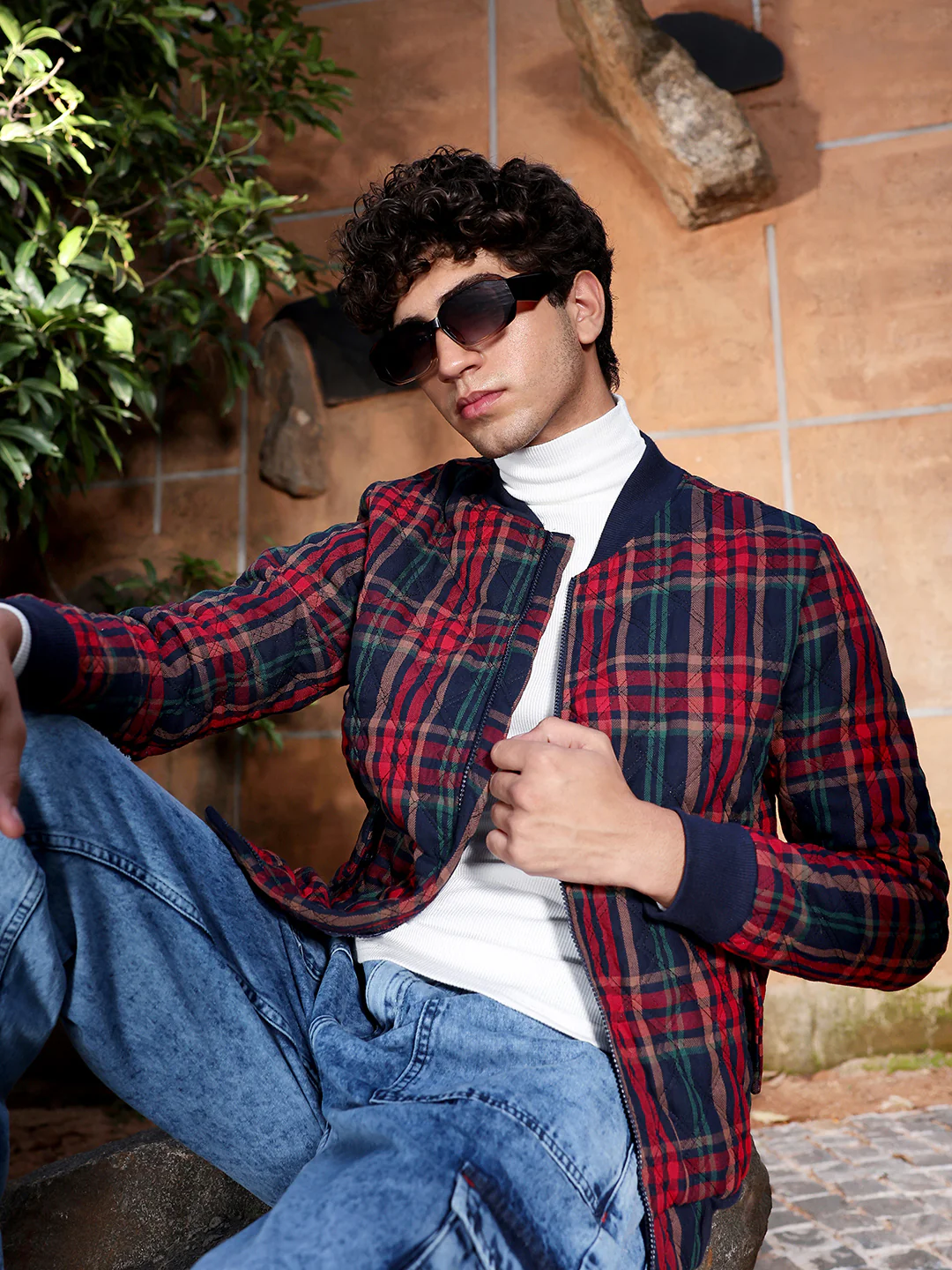Tartan Plaid Bomber Jacket - Image 10