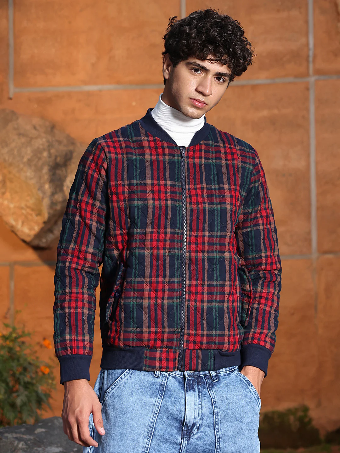 Tartan Plaid Bomber Jacket - Image 11