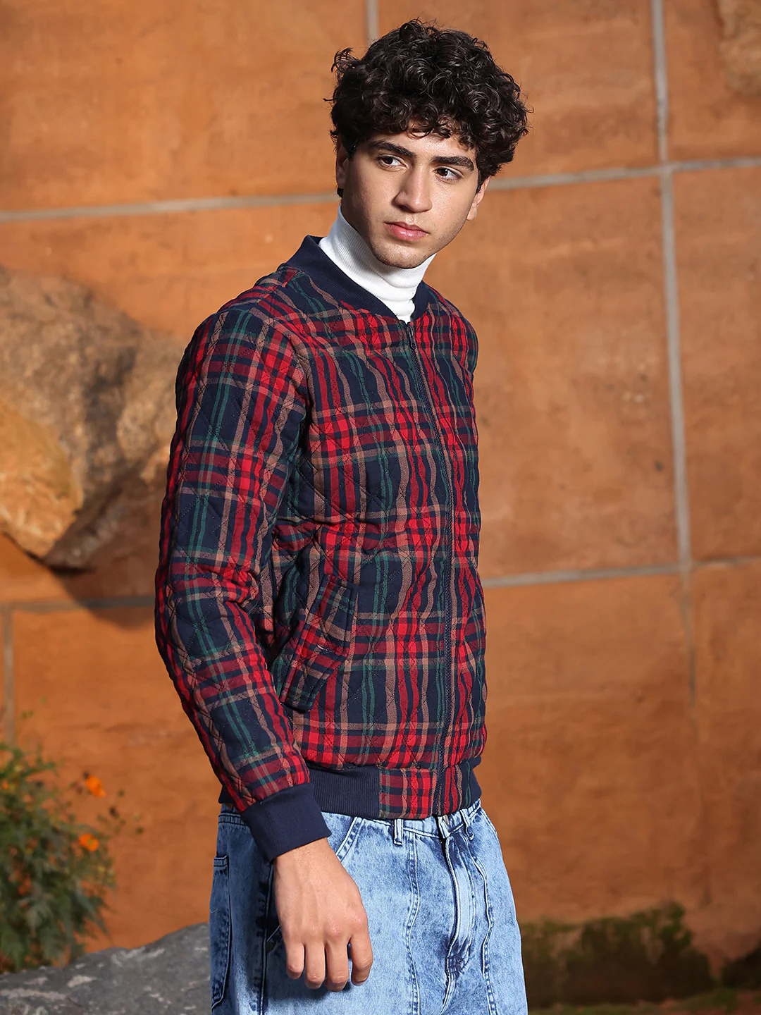 Tartan Plaid Bomber Jacket - Image 12