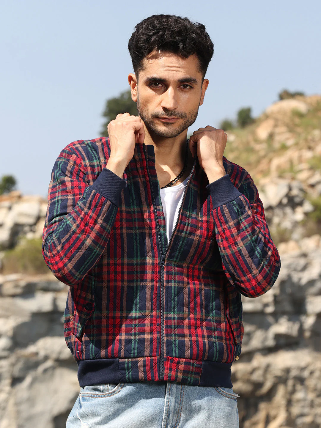 Tartan Plaid Bomber Jacket - Image 3