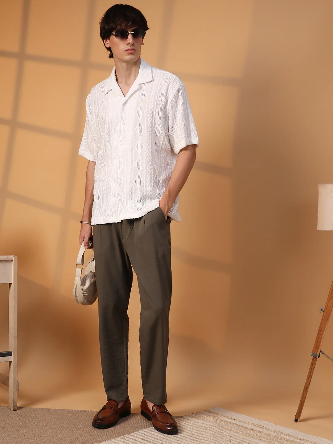 Argyle-Textured Oversized Shirt - Image 6