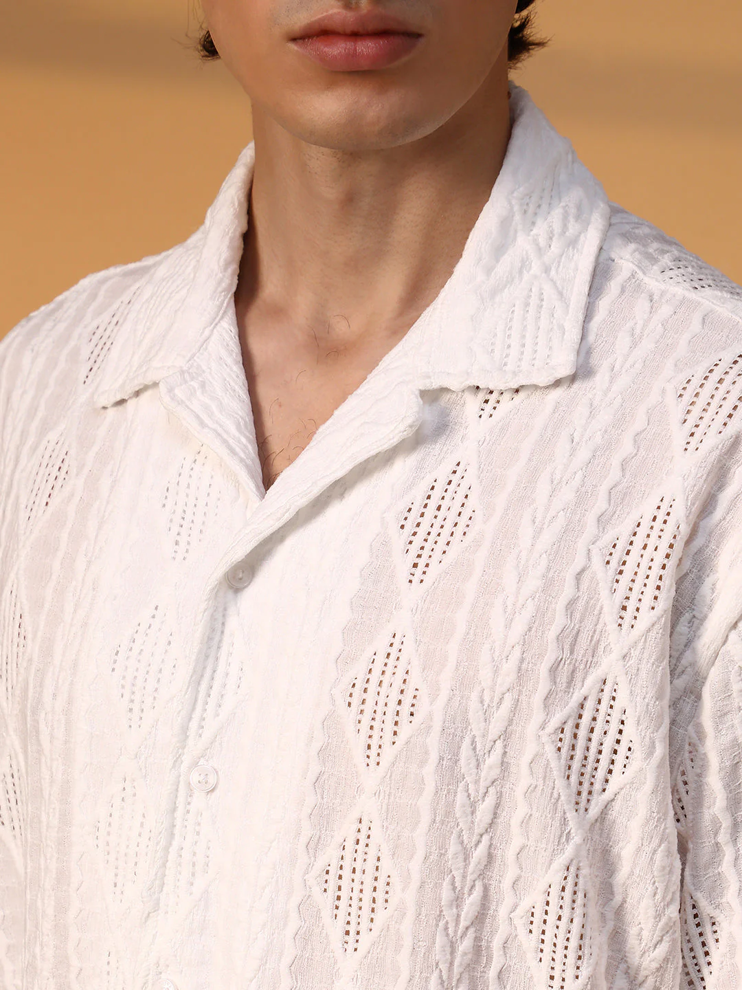 Argyle-Textured Oversized Shirt - Image 7
