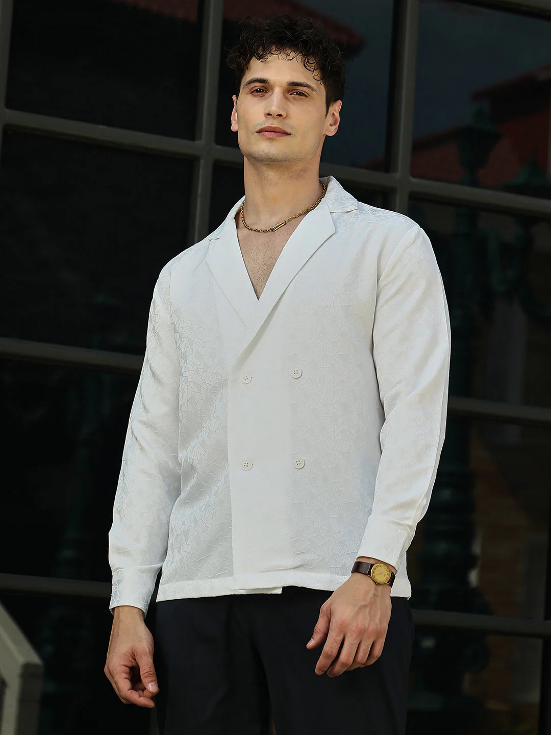 Double-Breasted Moziac Shirt - Image 3