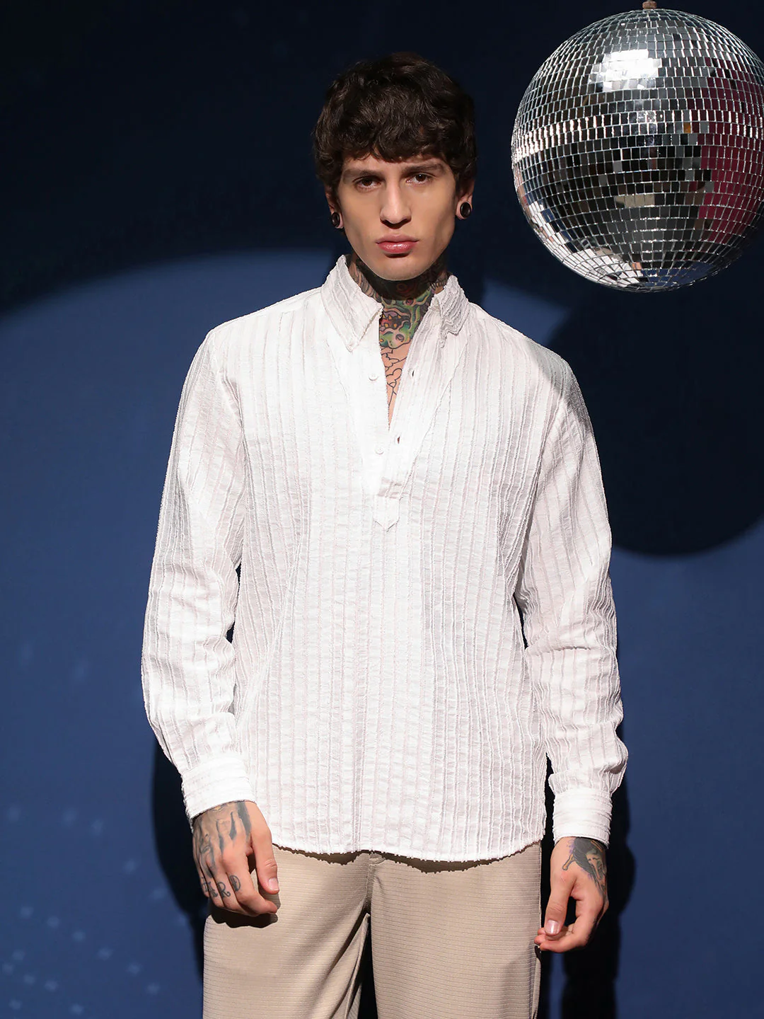 Edge-Lined Half-Placket Shirt - Image 2