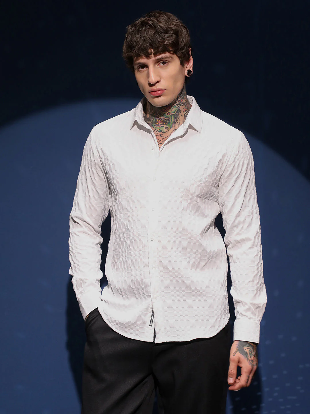 Embossed Geometric Shirt - Image 2