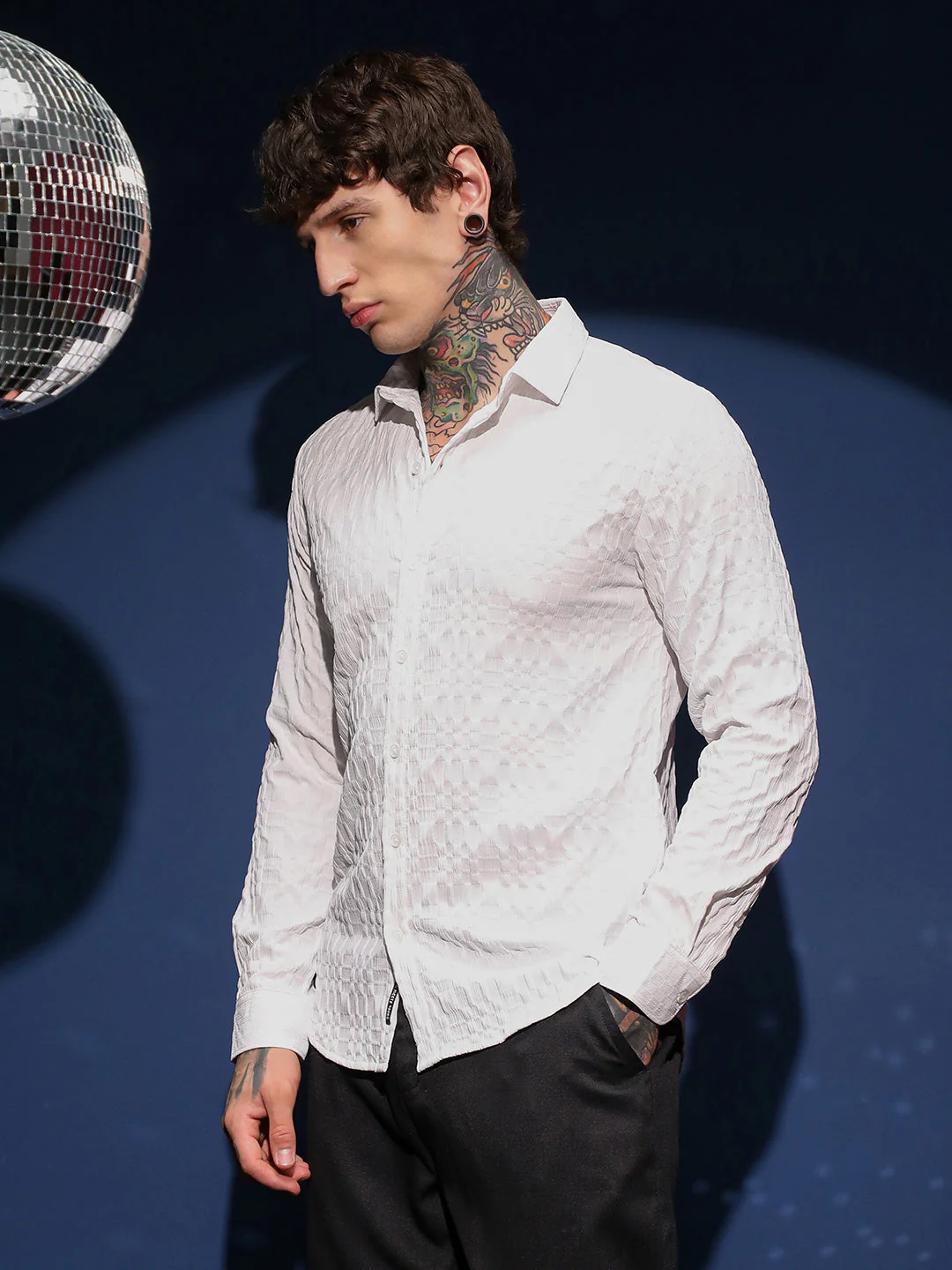 Embossed Geometric Shirt - Image 3