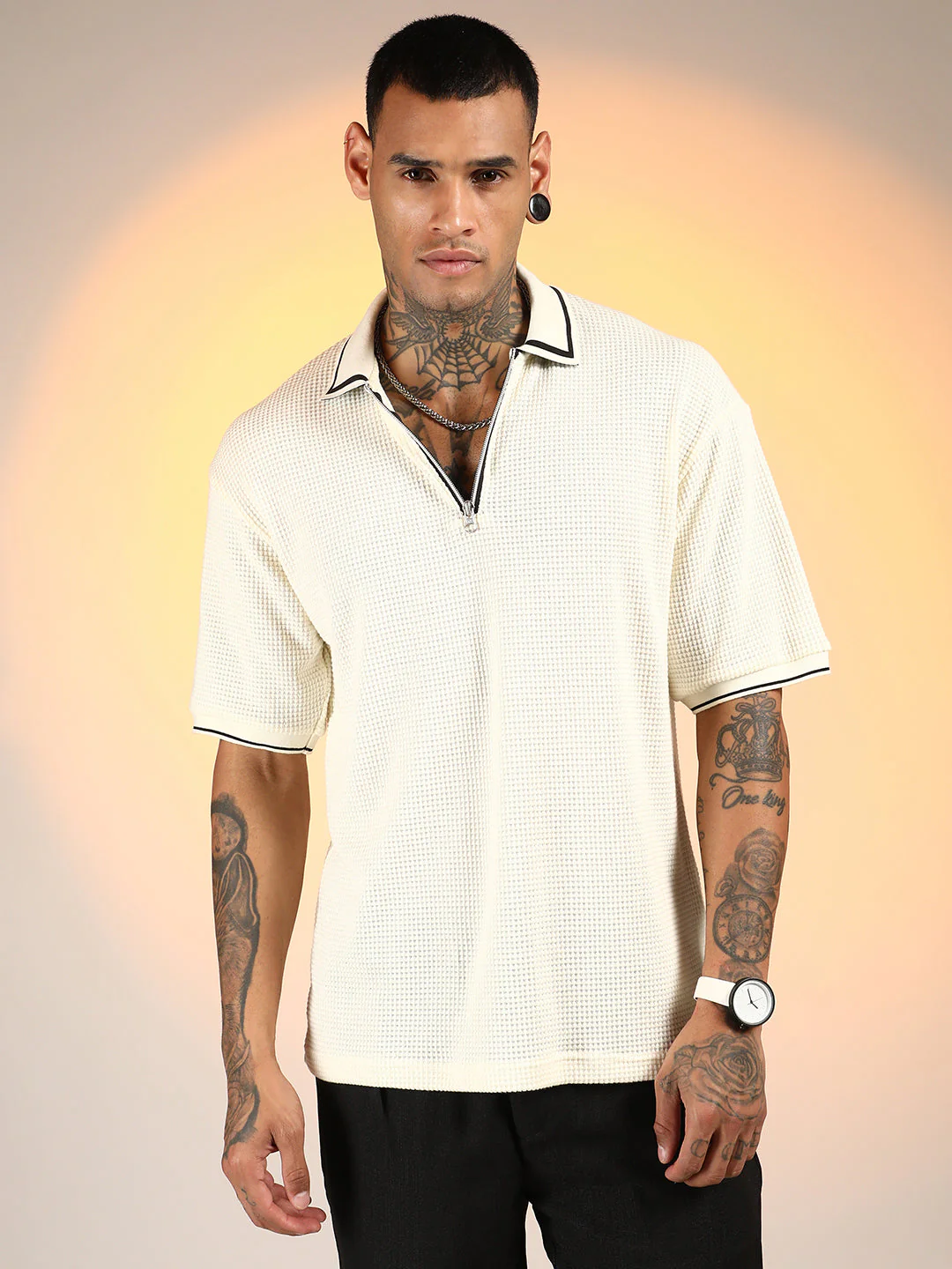 Micro-Waffle Polo T-Shirt - Image 3