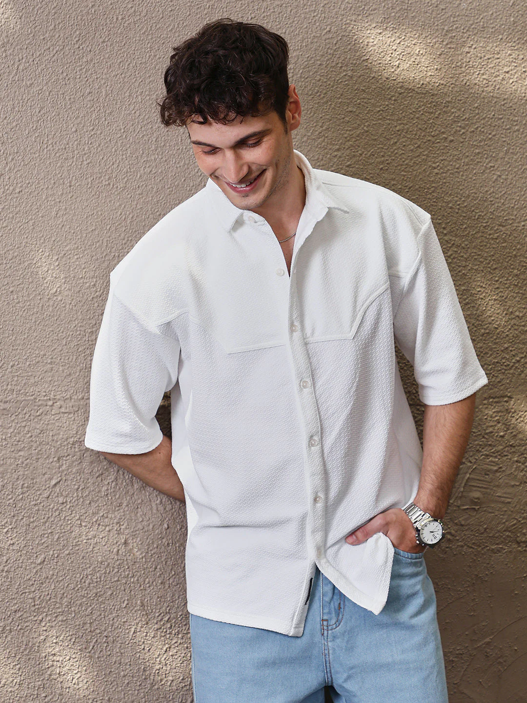 Solid Cowboy Oversized Shirt - Image 2
